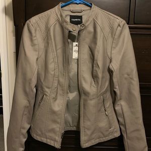 Express (MINUS THE) LEATHER DOUBLE PEPLUM jacket